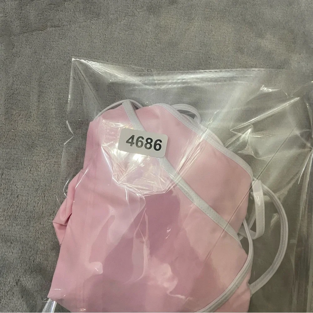 New! Frankie’s bikinis Amalia one piece monokini pink heart 24686